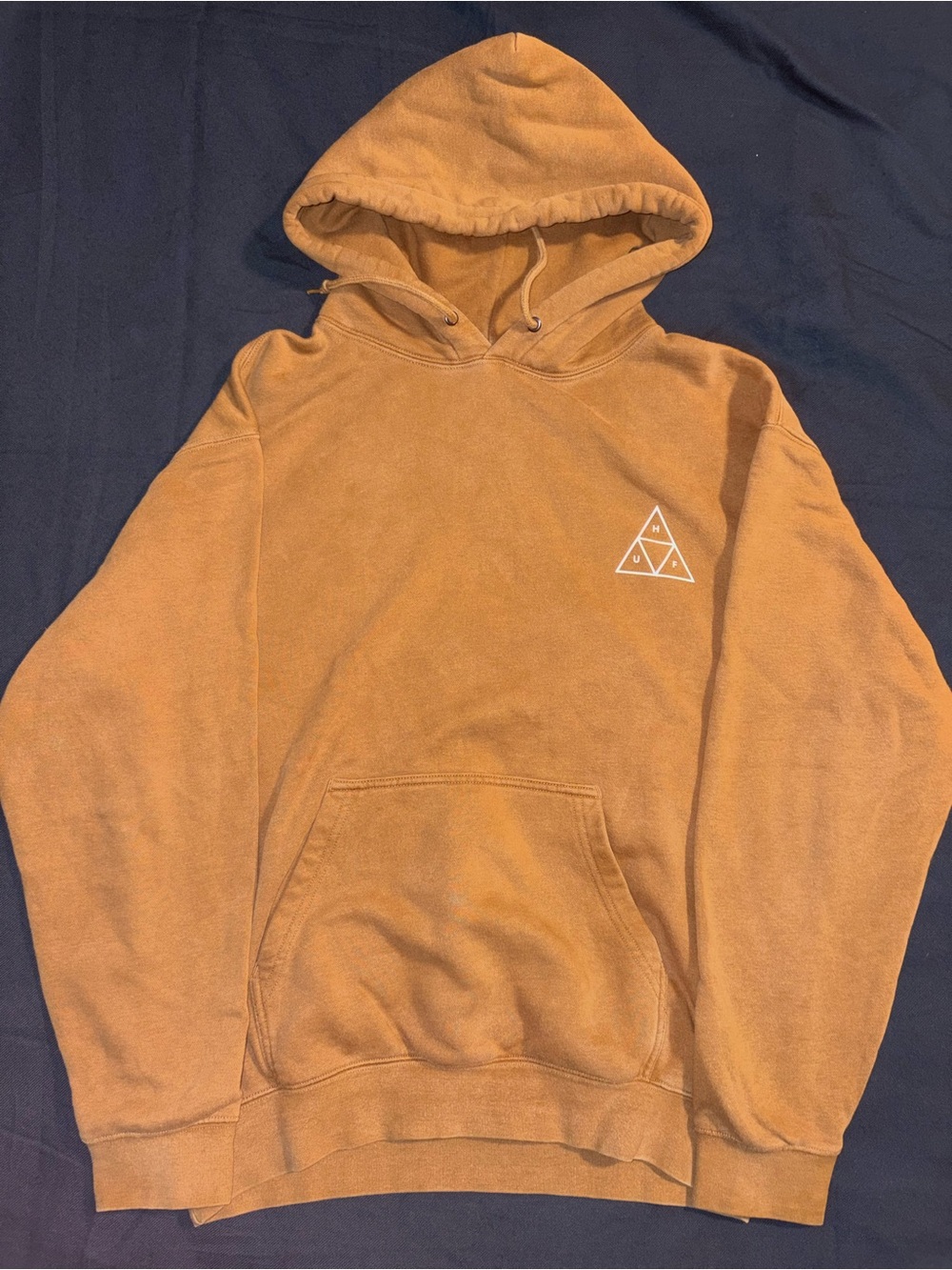 Men's HUF Brown hoodie Hooded Pullover Sweatshirt Heavyweight Brown